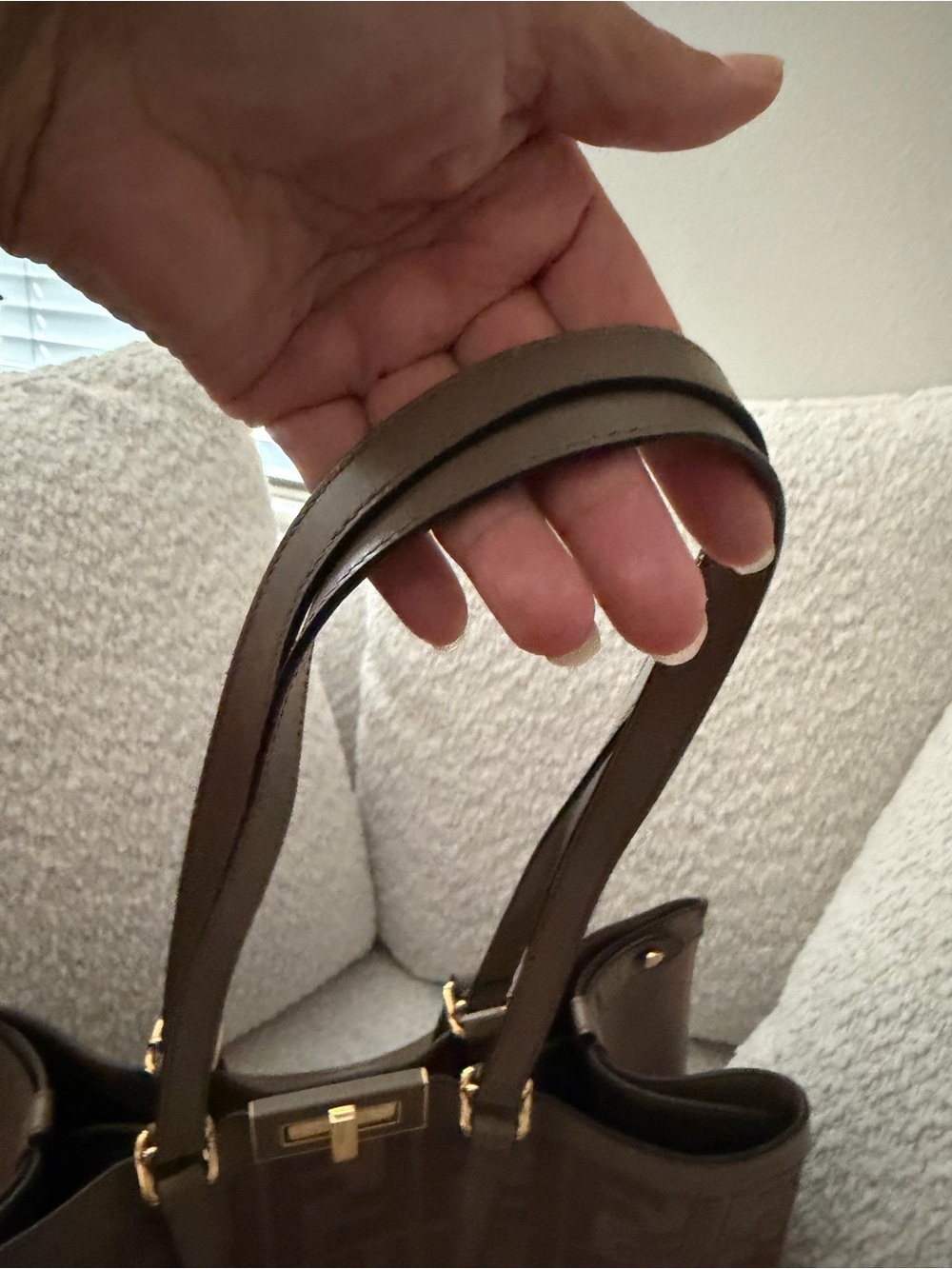 Fendi Brown Zucca Monogram Tote with Gold-Tone Hardware - Picture 4 of 15